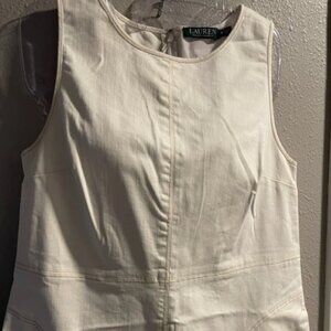 Lauren Ralph Lauren White Denim Dress Sz 8